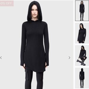 ENIGMATRA Black Hooded Sweater